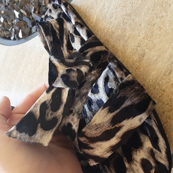 Rachel Zoe animal print velvet slides slippers size 9 - Picture 2 of 9